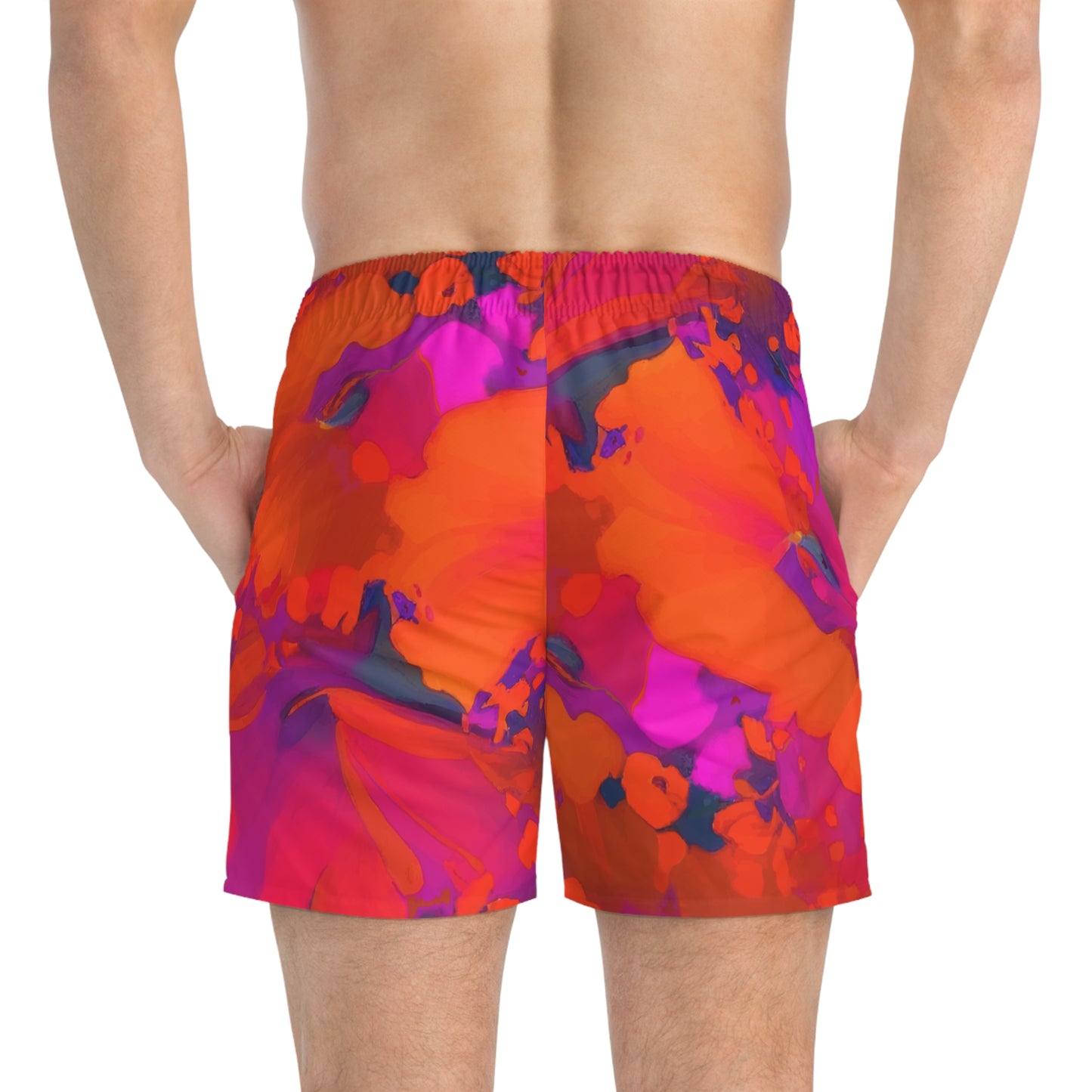 Red Flower Swim Trunks