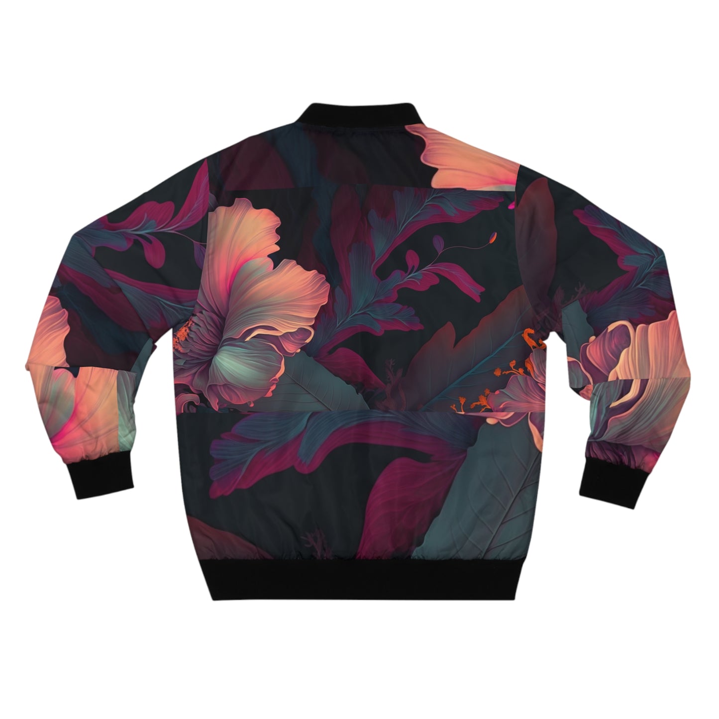 Flower Strip Bomber Jacket